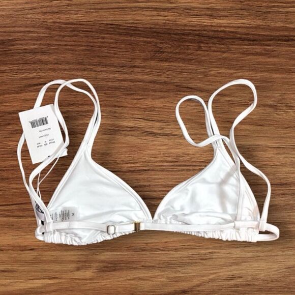 Andie NWT The Cannes Top White Feminine String Bikini Top Size S - Picture 2 of 4